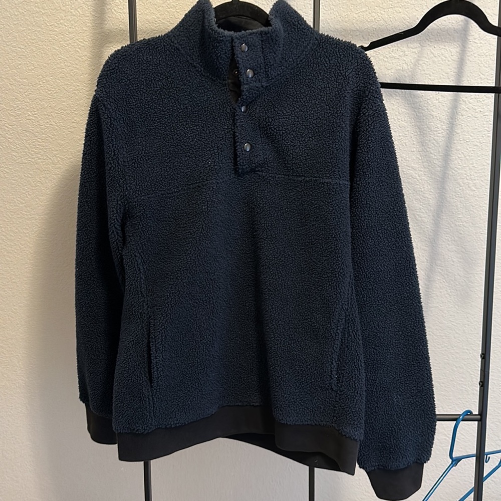 JCrew Mens Large Navy Blue Pullover Fleece